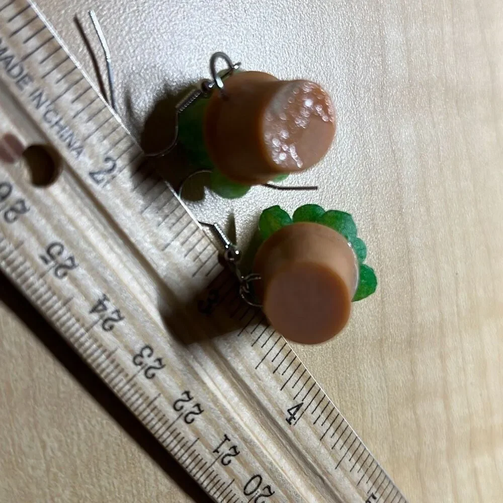 Mini Potted Succulent Earrings